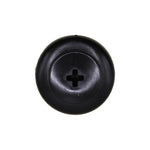 8mmx9mm Black Screw-Type Mud Guard Retainer with Open End, 20mm Head