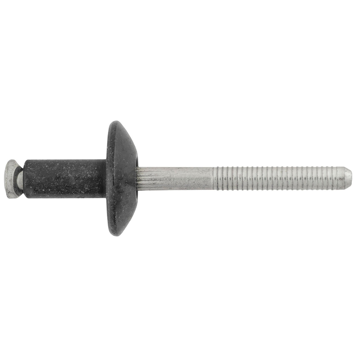 1/4" Peel-Type Rivet, 1/8"-21/64" Grip, Black Aluminum Body, Steel Mandrel