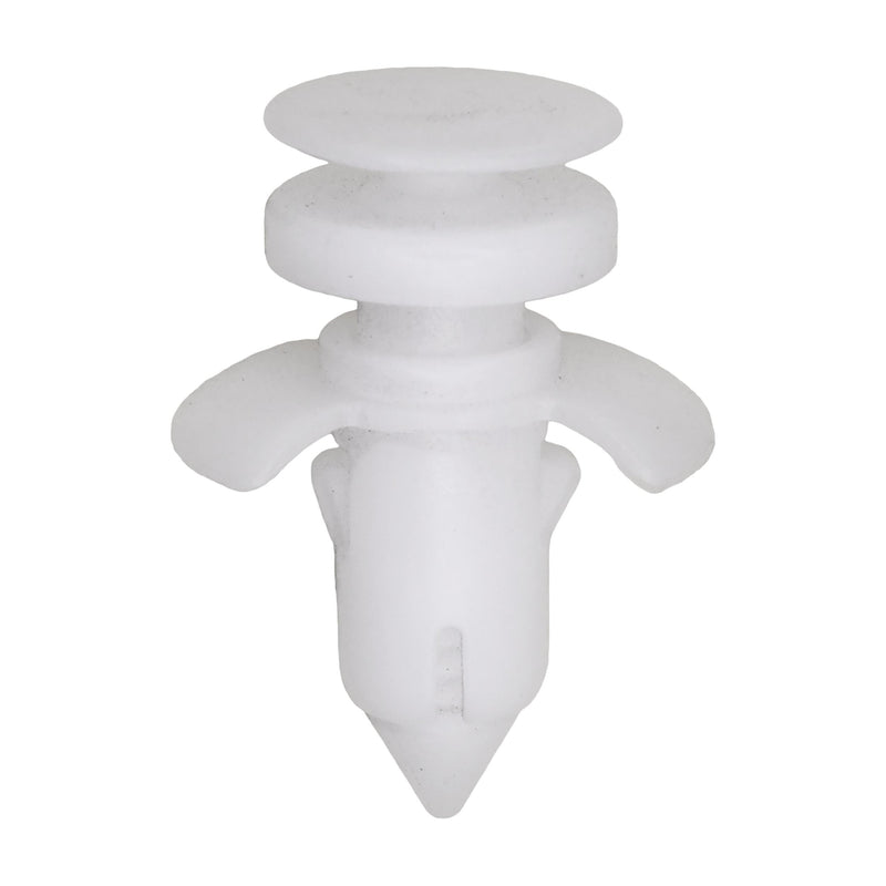 3/8"x11/16" White Double Head Push-Type Door Lower Trim Panel Christmas Tree Retainer, 29/32" Head
