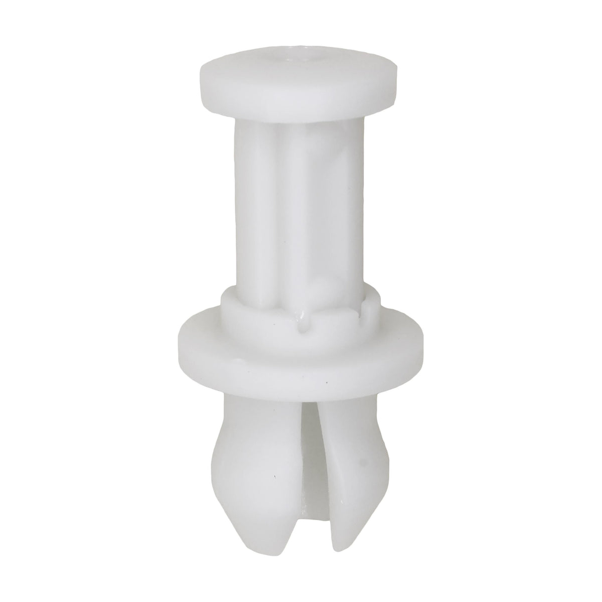 10mmx12mm White Push-Type Front Bumper Cover Retainer with Open End, 16mm Head