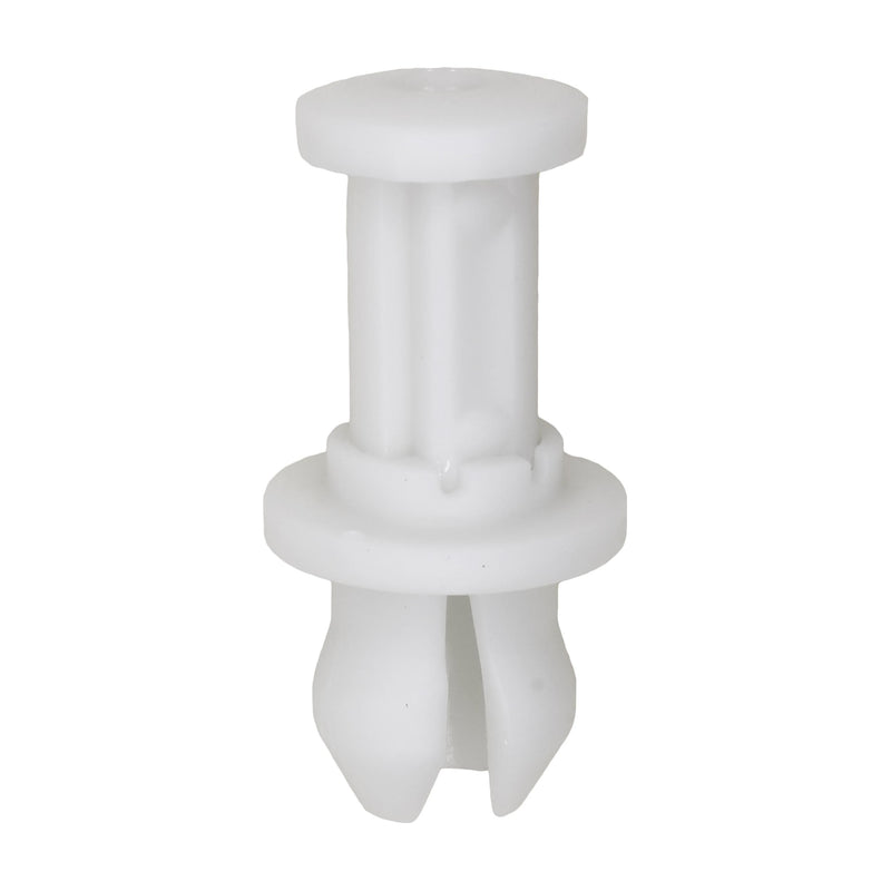 10mmx12mm White Push-Type Front Bumper Cover Retainer with Open End, 16mm Head