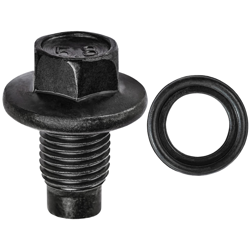 M14-1.5x20mm Rubber Oil Drain Plug with Gasket Threads, Phosphate