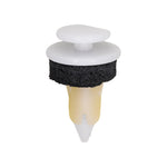 8mmx18mm White Nylon Trim Panel Retainer with Sealant, 18mm Head