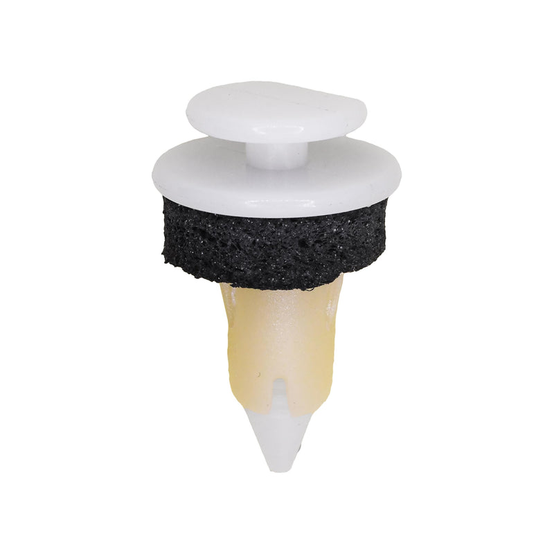 8mmx18mm White Nylon Trim Panel Retainer with Sealant, 18mm Head