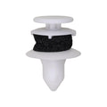 9mmx15mm White Nylon Trim Panel Retainer with Sealer, 22mm Head, 16mm Top Head Diam