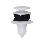 9mmx15mm White Nylon Trim Panel Retainer with Sealer, 22mm Head, 16mm Top Head Diam