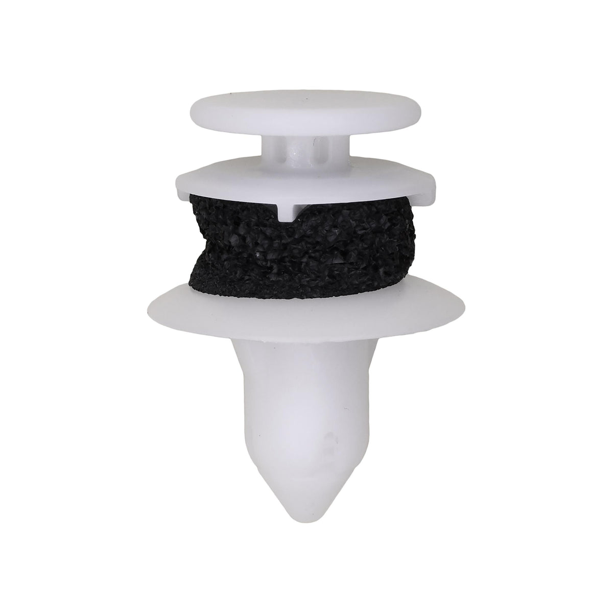 9mmx15mm White Nylon Trim Panel Retainer with Sealer, 22mm Head, 16mm Top Head Diam