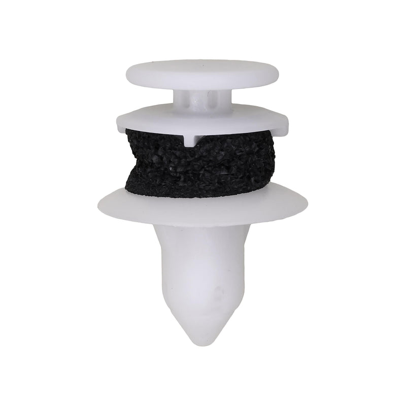 9mmx15mm White Nylon Trim Panel Retainer with Sealer, 22mm Head, 16mm Top Head Diam