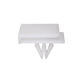 7/16"x19/32" White Nylon Rocker Panel Clip Head Size, 3/4"x1-1/16" Head