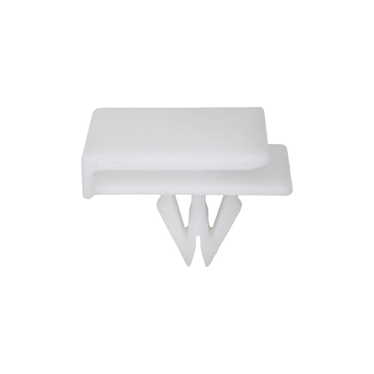7/16"x19/32" White Nylon Rocker Panel Clip Head Size, 3/4"x1-1/16" Head