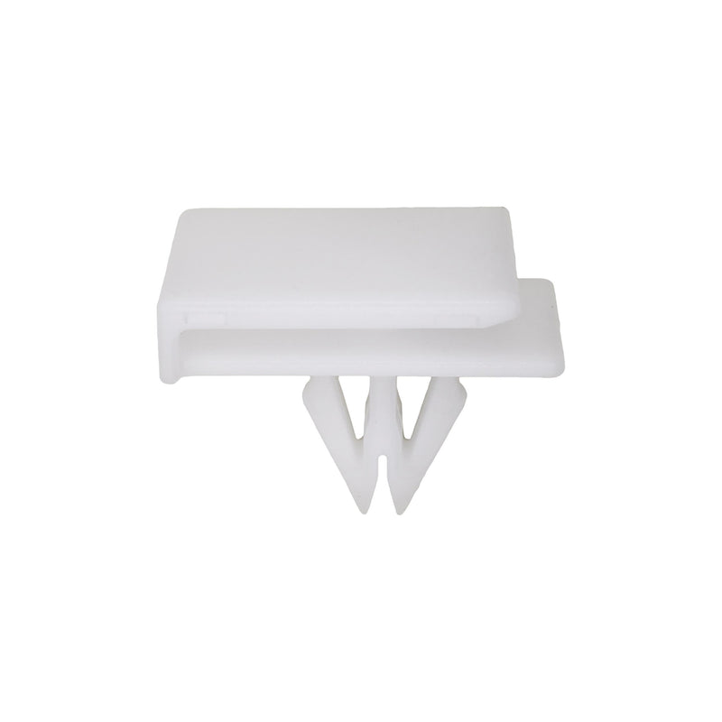 7/16"x19/32" White Nylon Rocker Panel Clip Head Size, 3/4"x1-1/16" Head