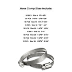 304 Stainless Steel Worm Gear Hose Clamps - 146 PCS