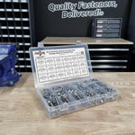 Inch Stainless Steel Serrated Hex Flange Bolts Screws Nuts Assortment Kit - 280 PCS