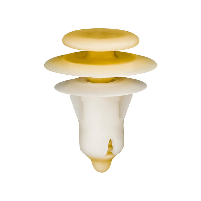 8.5mmx16mm Putty & White Nylon Trim Panel Retainer Caramel, 20mm Head