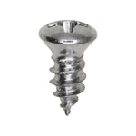 #8x3/8" Phillips Oval Head Tapping Screw, Type A/AB, Chrome