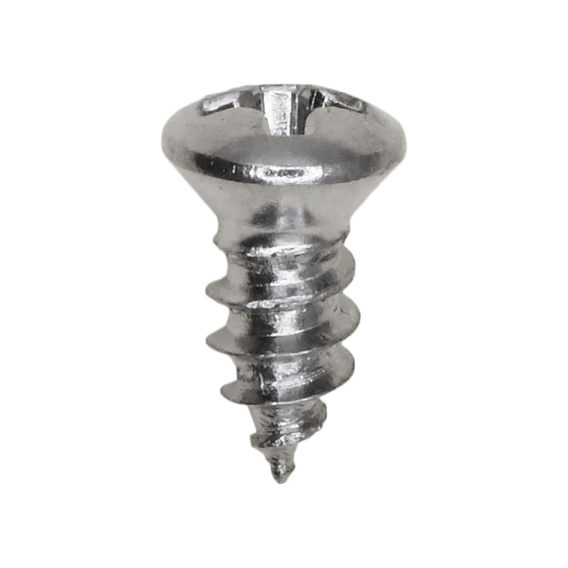#8x3/8" Phillips Oval Head Tapping Screw, Type A/AB, Chrome