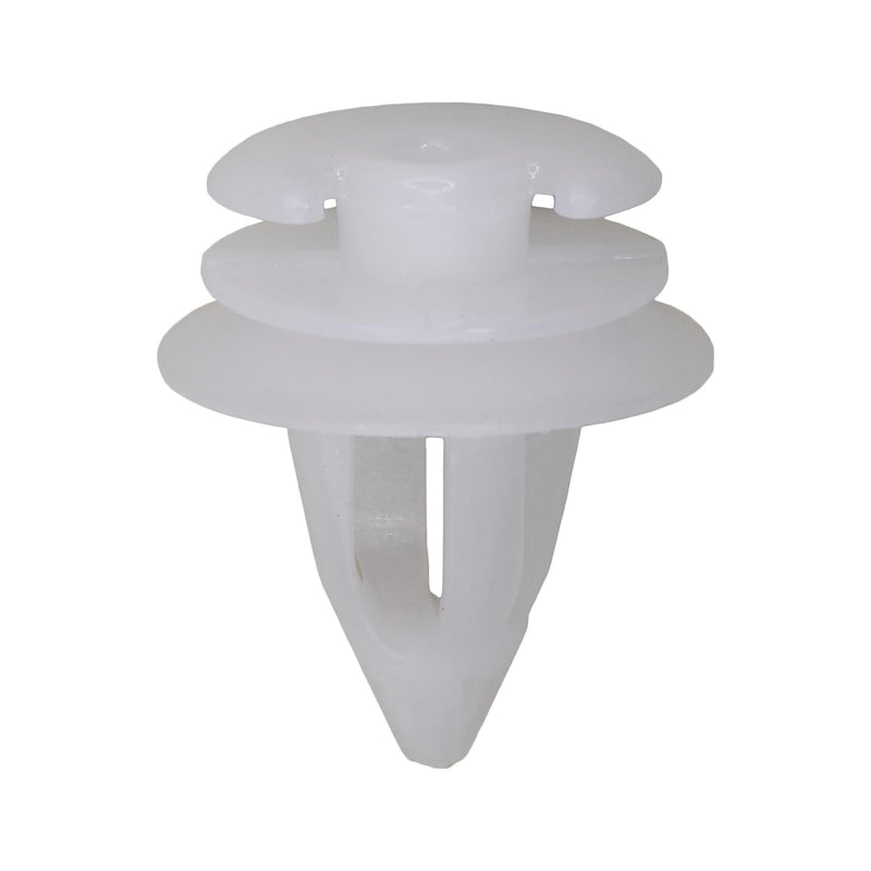 9mmx15mm White Nylon Triple Head Trim Panel Christmas Tree Retainer, 18mm Head