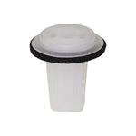 #8 White Nylon Trim Panel Screw Grommet, 8mm Square Hole, 15mm Head