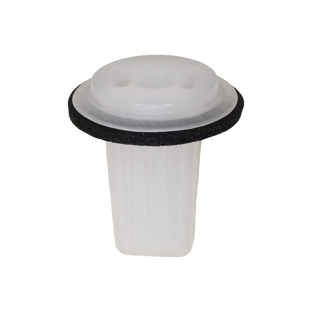 #8 White Nylon Trim Panel Screw Grommet, 8mm Square Hole, 15mm Head