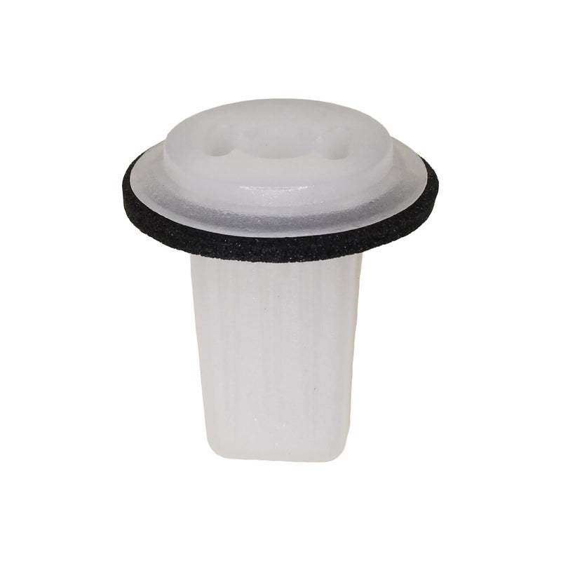 #8 White Nylon Trim Panel Screw Grommet, 8mm Square Hole, 15mm Head