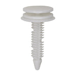 5/16"x1-1/4" White Nylon Triple Head Door Trim Panel Christmas Tree Retainer, 25/32" Head