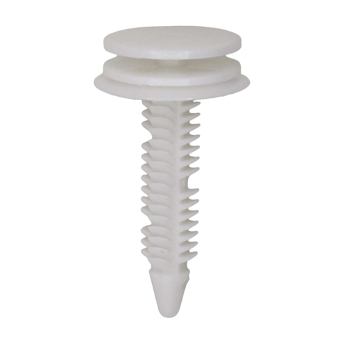 5/16"x1-1/4" White Nylon Triple Head Door Trim Panel Christmas Tree Retainer, 25/32" Head