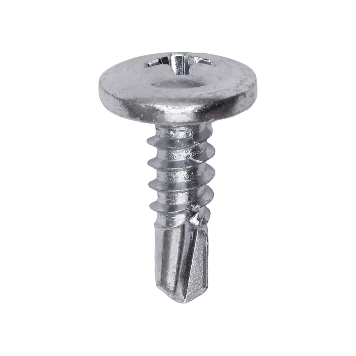 #10x5/8" Phillips Truss Head Washer Drill Screw, Type 2 Self-Drilling Tek, 7/16" Washer, Zinc