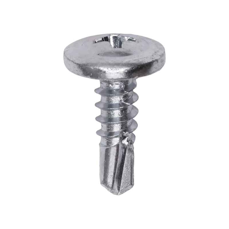 #10x5/8" Phillips Truss Head Washer Drill Screw, Type 2 Self-Drilling Tek, 7/16" Washer, Zinc