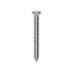 #10x1-1/2" Phillips Oval Head Tapping Screw, Type A/AB, Chrome, #8