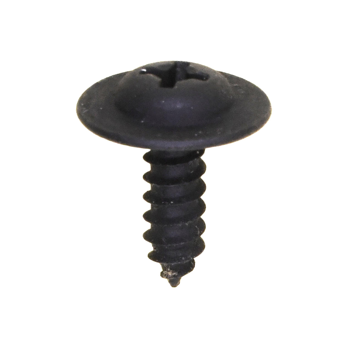 #8x1/2" Phillips Truss Head Round Washer Tapping Screw, Type A/AB, 1/2" Washer, Black Phosphate