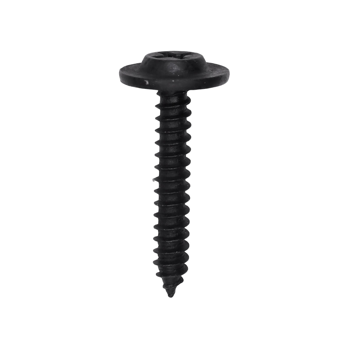 #8-18x1" Phillips Truss Head Round Washer Tapping Screw, Type A/AB, 1/2" Washer, Black Phosphate