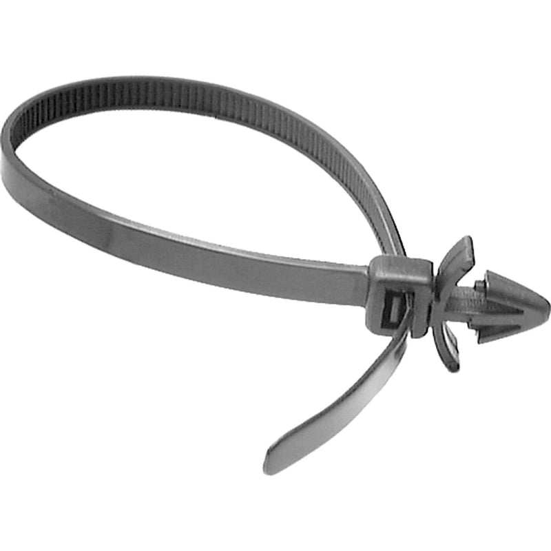 6.3mmx200mm Black Nylon Cable Strap Push Mount Tie For Imports