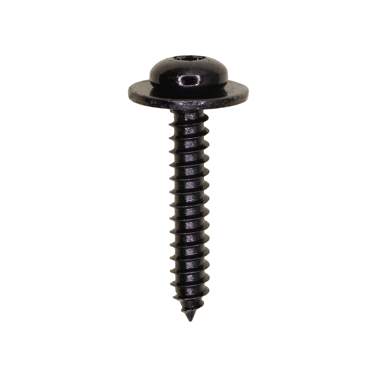 M4.2-1.41x25mm Torx Round Head SEMS Pan Tapping Screw, Type A/AB, 12mm Washer, Black Zinc