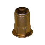 M6-1.0 Specialty Nutsert, 0.7mm - 4.2mm Grip, 13mm Head, Yellow Zinc Chromate