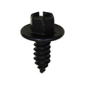 #14x5/8" Slotted Hex Head Flange Washer License Plate Screw, Type A/AB, 5/8" Washer, Black E-Coat