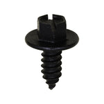 #14x5/8" Slotted Hex Head Flange Washer License Plate Screw, Type A/AB, 5/8" Washer, Black E-Coat