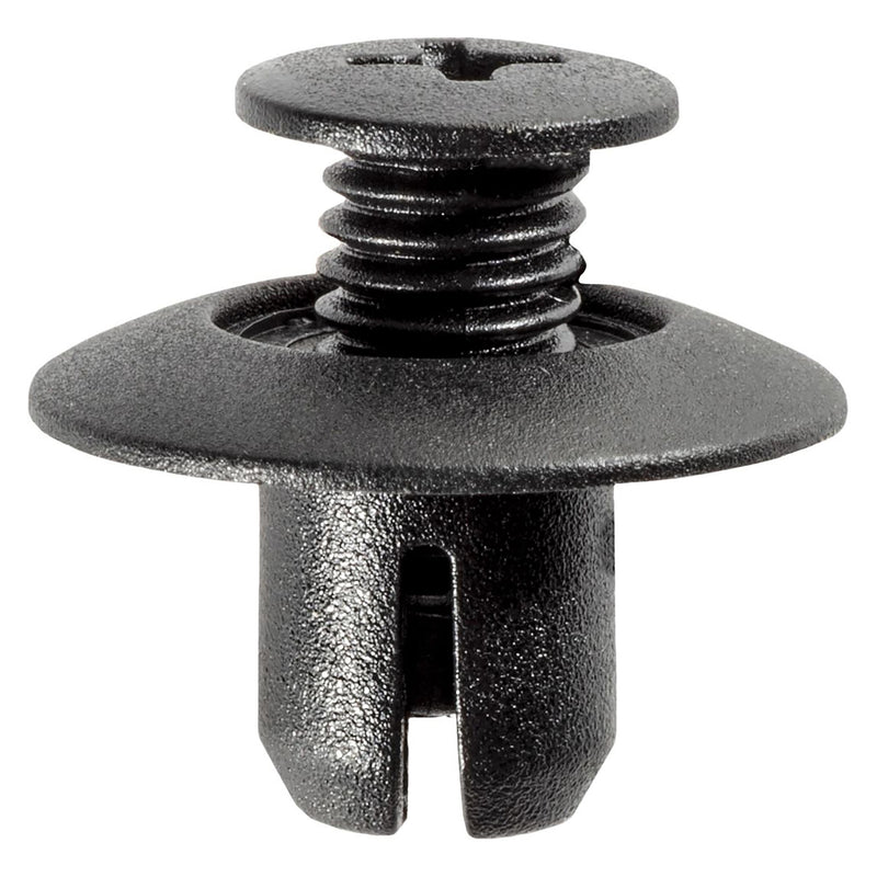 8mmx9mm Black Screw-Type Fender Retainer with Open End, 18mm Head