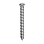 #10x1-1/2" Phillips Oval Head Tapping Screw, Type A/AB, Chrome, #6