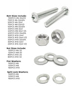 Inch Stainless Steel Phillips Pan Head Machine Screws, Hex Nuts, Flat & Lock Washers - 1921 PCS