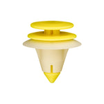 9mmx14mm Yellow & White Nylon Triple Head Door Trim Panel Christmas Tree Retainer, 20mm Head