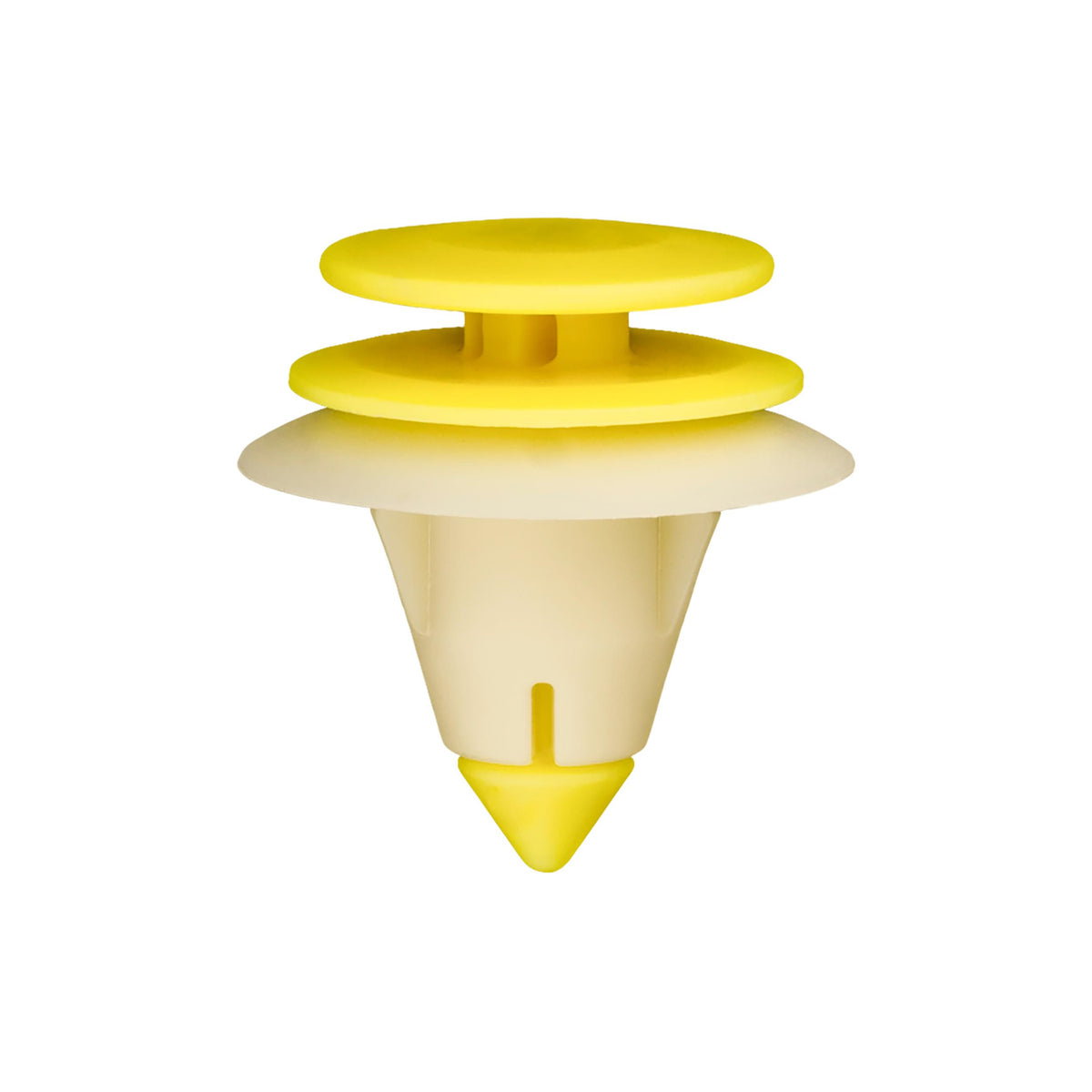 9mmx14mm Yellow & White Nylon Triple Head Door Trim Panel Christmas Tree Retainer, 20mm Head