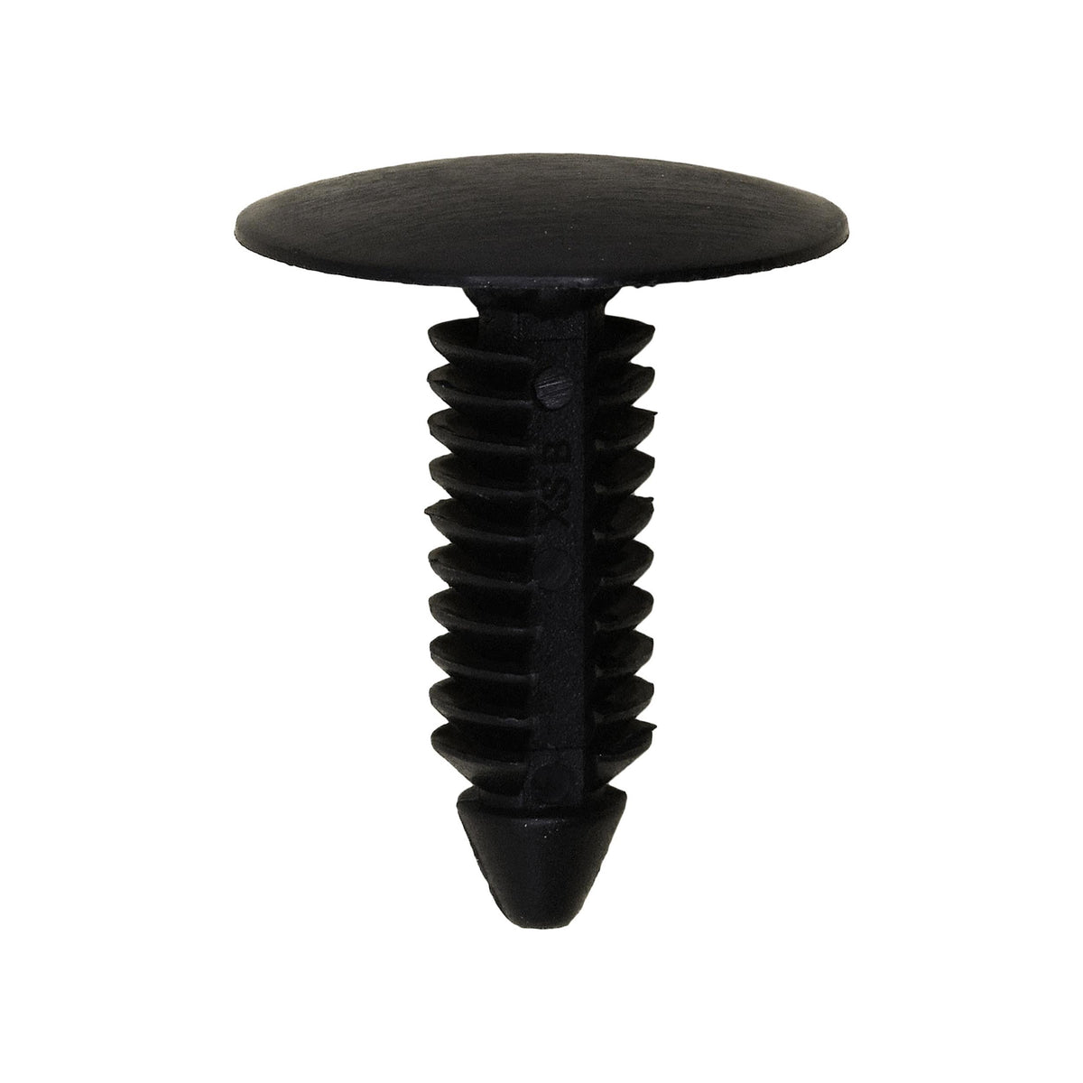 7.5mmx25mm Black Nylon Single Head Bumper Cover Christmas Tree Retainer, 21mm Head