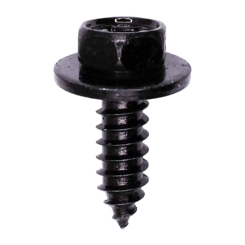 M6.3-1.81x20mm Phillips Hex Head SEMS Tapping Screw, Type A/AB, 16mm Washer, Black Zinc
