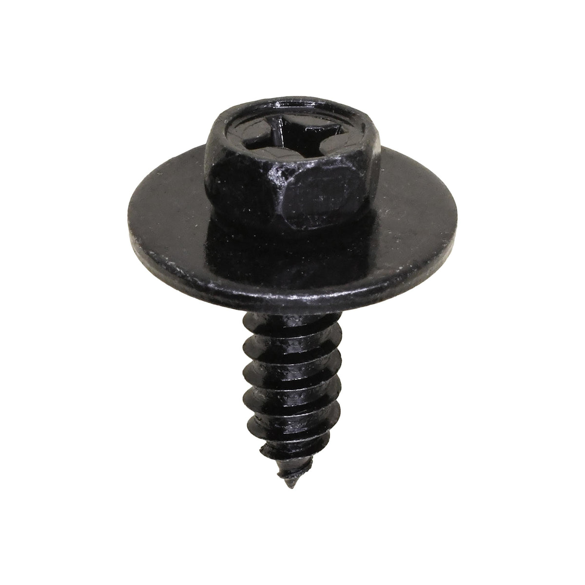M6.3-1.81x20mm Phillips Hex Head SEMS Tapping Screw, Type A/AB, 20mm Washer, Black Zinc