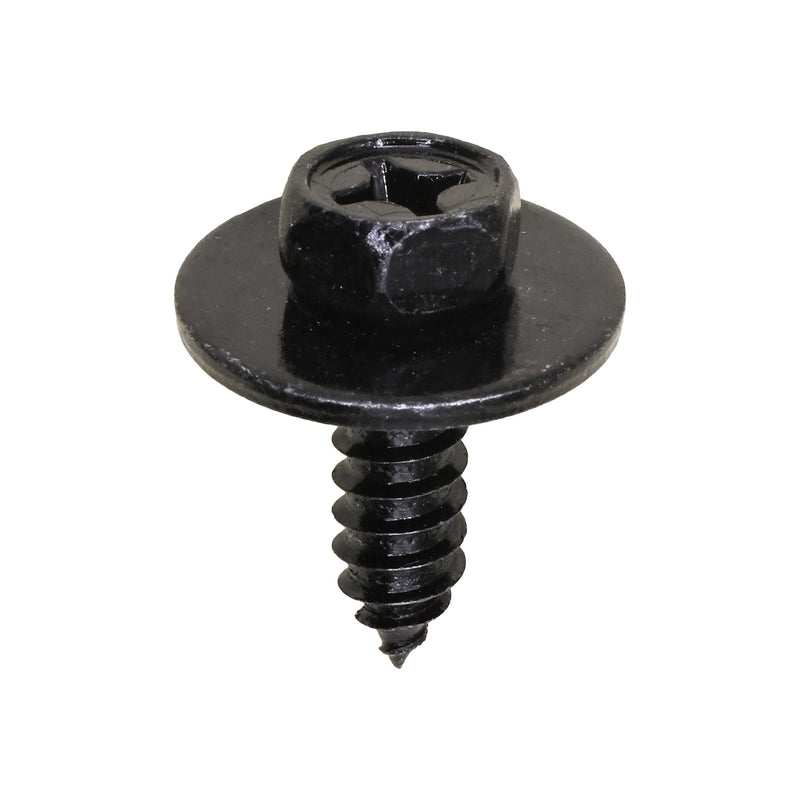 M6.3-1.81x20mm Phillips Hex Head SEMS Tapping Screw, Type A/AB, 20mm Washer, Black Zinc