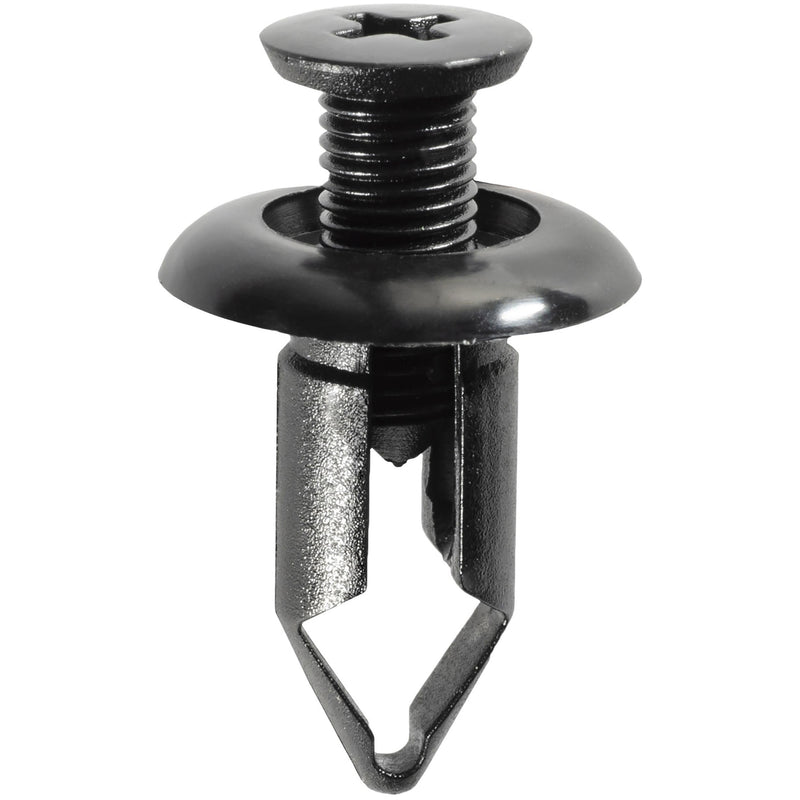 9mmx20mm Black Screw-Type Front Bumper Retainer with Closed End, 18mm Head