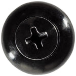 9mmx20mm Black Screw-Type Front Bumper Retainer with Closed End, 18mm Head