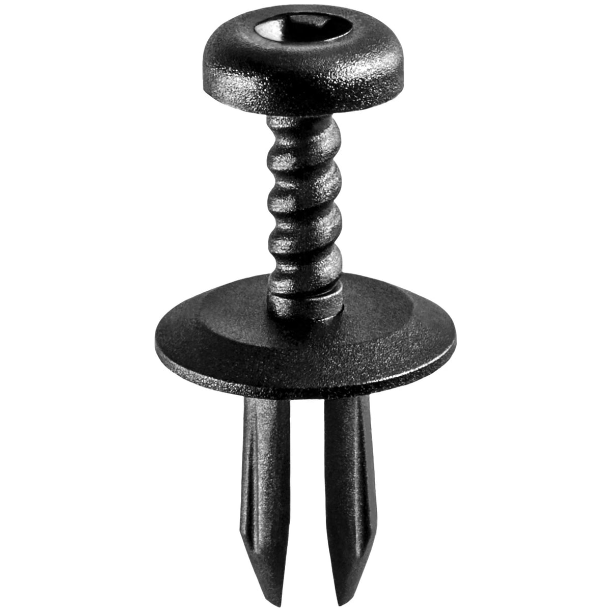 5mmx11mm Black Screw-Type Retainer with Open End, 12mm Head