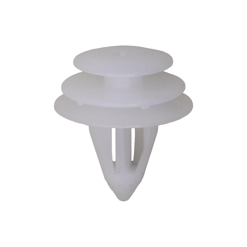 9mmx14mm White Nylon Triple Head Trim Panel Christmas Tree Retainer, 18mm Head