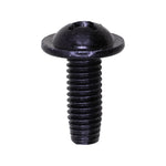 M6-1.0x16mm Phillips Truss Head License Plate Screw, 14mm Washer, Black Zinc